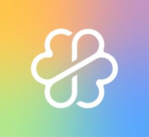 Wise concept logo met afbeelding van brein, hersenen, darmen en DNA-helix in regenboogkleuren
